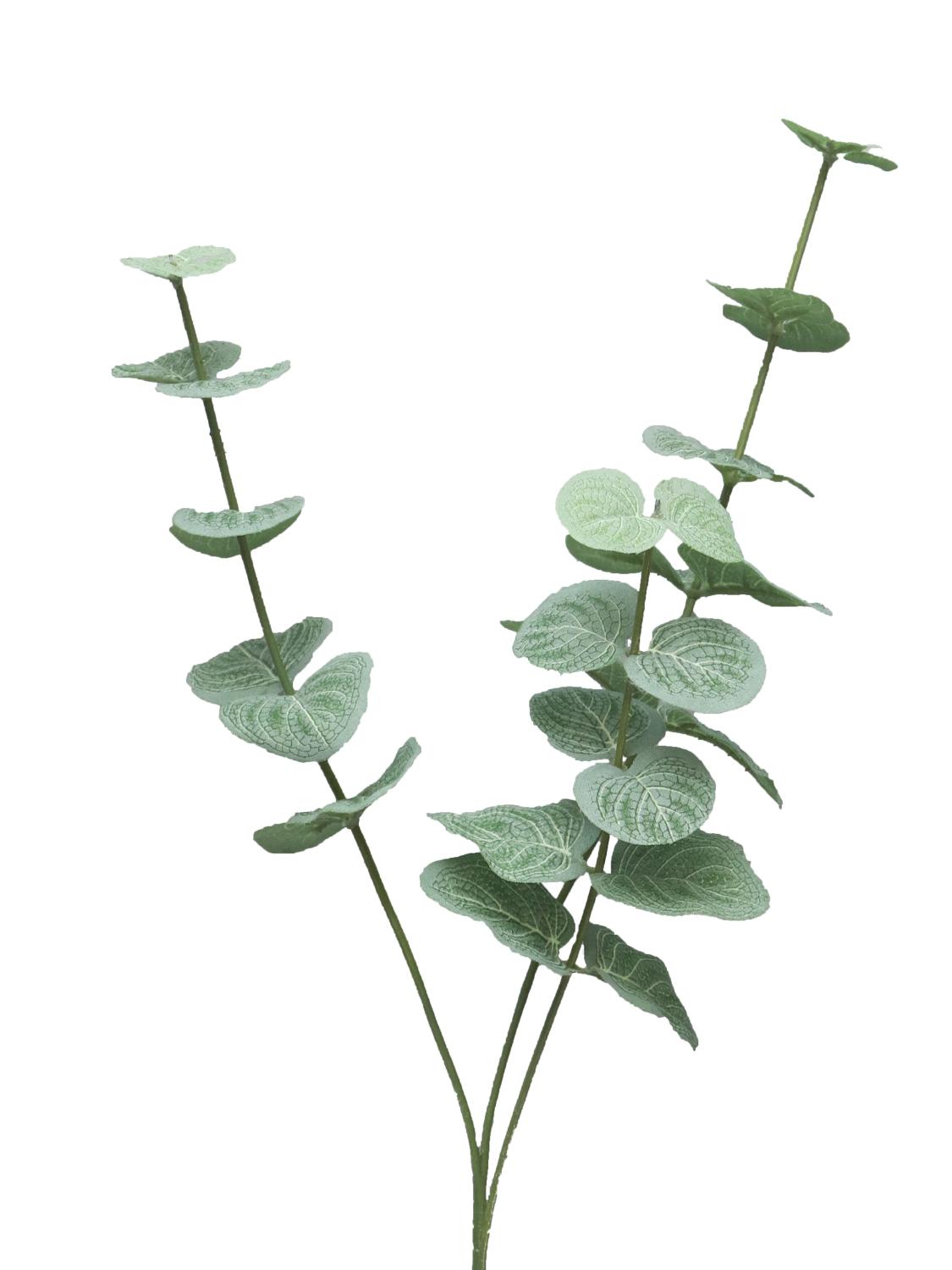 Eukalyptus 60cm Kunstzweig FENYU, grün-weiß,