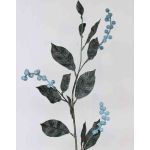 Kunstzweig Schneebeere ELYSA mit Beeren, gefroren, blau, 75cm