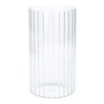 Deko Vase BLANDINA, Glas, Rillen, transparent, 18cm, Ø10cm