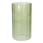 Deko Vase BLANDINA, Glas, Rillen, grün-transparent, 18cm, Ø10cm