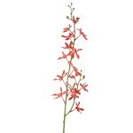 Kunstzweig Cattleya Orchidee TRASSA, rot-orange, 80cm