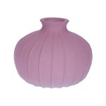 Blumen Vase ALFHARD, Glas mit Rillen, mauve-matt, 8,5cm, Ø10,5cm