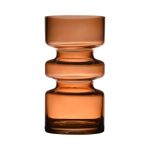 Deko Glas Vase TAMLIN, orange-braun-klar, 17cm, Ø9cm