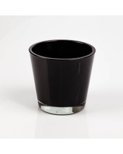 Übertopf aus Glas RANA, schwarz, 13cm, Ø14cm