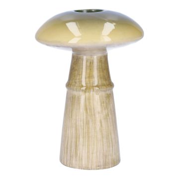 Vase aus Keramik PELISCHA, Pilz Form, grün-creme, 15cm, Ø10cm