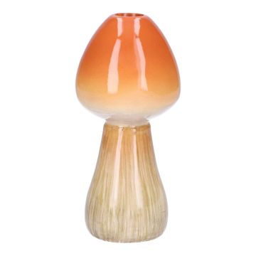 Pilzvase aus Keramik RADOMILA, orange-beige, 16cm, Ø7,5cm