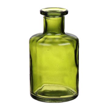 Glas Flasche Vase BARTOLOMEA, olivgrün-klar, 11,8cm, Ø6,8cm