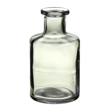 Glas Flasche Vase BARTOLOMEA, hellgrün-klar, 11,8cm, Ø6,8cm