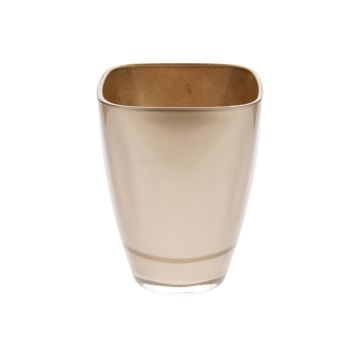 Blumen Vase YULE, Glas, gold-metallic, 13,5x13,5x17cm