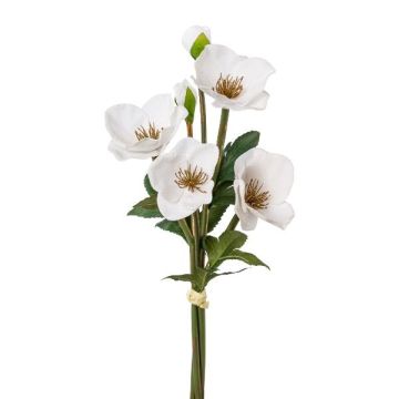 Samt Blumenstrauß Christrose BONTE, weiß, 40cm