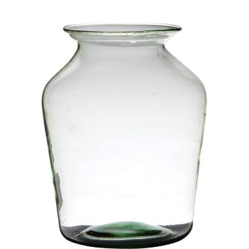 Blumenvase QUINN EARTH, Glas, recycelt, klar-grün, 36cm, Ø24cm