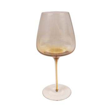 Weinkelch EDELMIRA aus Glas, orange-braun-klar, 23cm, Ø10cm