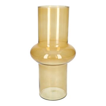 Blumen Vase ELSABEA, Glas, recycelt, beige-klar, 31cm, Ø15cm