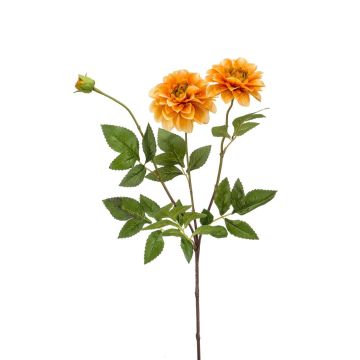 Kunst Dahlie NAXOS mit Blüten, orange-gelb, 70cm