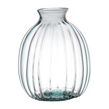 Deko Vase Flasche NERRASITA aus Glas, mit Rillen, recycelt, klar, 26,5cm, Ø23,5cm