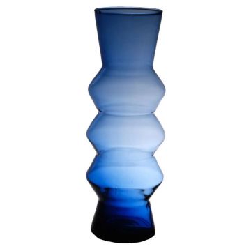 Dekovase ERCELINA aus Glas, recycelt, klar-blau, 36cm, Ø13cm