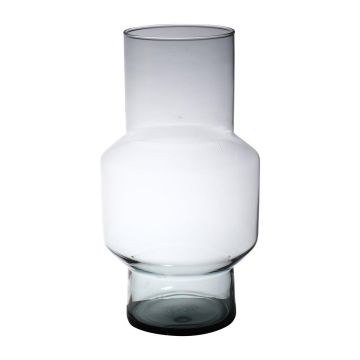 Glas Blumen Vase FORTUNATO, recycelt, klar, 35cm, Ø19cm