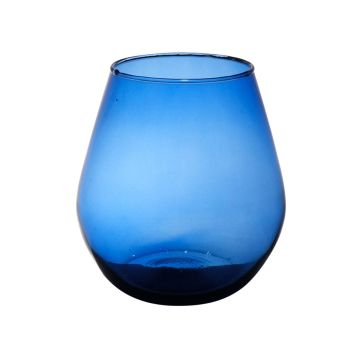 Glaswindlicht EDUARDINA, recycelt, blau-klar, 20cm, Ø19cm