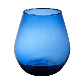 Glaswindlicht EDUARDINA, recycelt, blau-klar, 30cm, Ø25cm