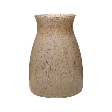 Glas Tischvase MAISIE, granit-sand, 20cm, Ø14cm