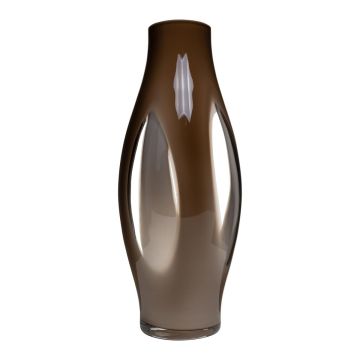 Glas Boden Vase PROSPERO mit Sichtfenstern, braun-klar, 50cm, Ø21cm