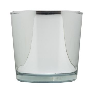 Pflanztopf aus Glas ALENA SHINY, silber glänzend, 11cm, Ø11,5cm