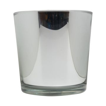 Pflanztopf aus Glas ALENA SHINY, silber glänzend, 19cm, Ø19cm