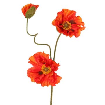 Kunstzweig Mohnblume PEJA, orange, 90cm, Ø11-13cm