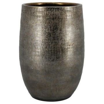 Keramik Pflanzvase ILSE mit Maserung, gold, 40cm, Ø26cm