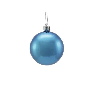 Christbaum Kugel MELANIA, 6 Stück, metallic-blau, Ø6cm