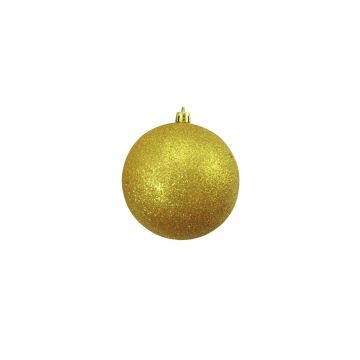 Christbaum Kugel ABELIA, 4 Stück, Glitzer, gold, Ø10cm