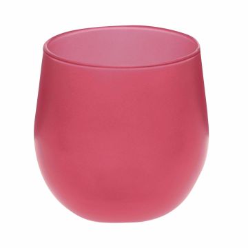 Halter für Teelicht BELISARIO, Glas, pink, 8,5cm, Ø7,5cm