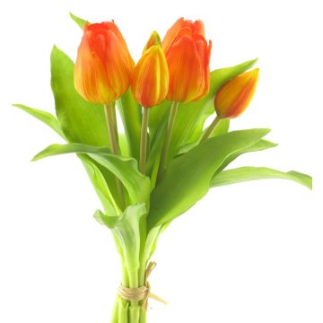 Künstlicher Tulpenstrauß LONA, orange-gelb, 30cm