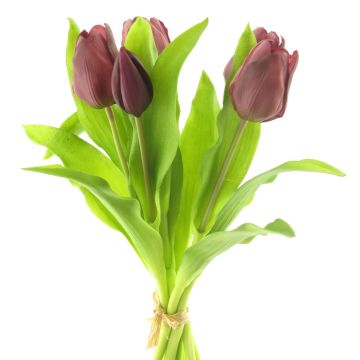 Künstlicher Tulpenstrauß LONA, dunkelviolett, 30cm