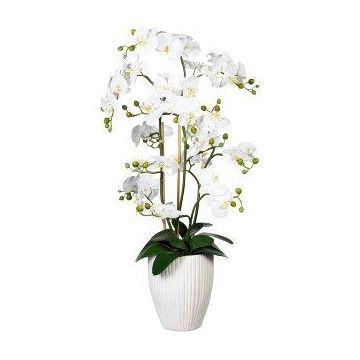 Deko Blume Phalaenopsis Orchidee VELTORI, Keramikvase, weiß, 110cm