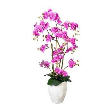 Deko Blume Phalaenopsis Orchidee VELTORI, Keramikvase, lila-pink, 110cm