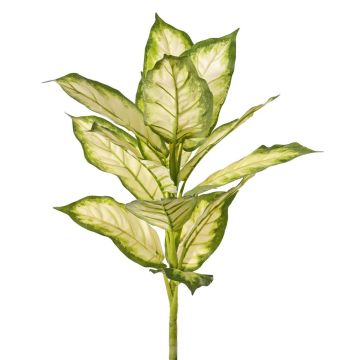 Künstliche Dieffenbachia VISP, schwer brennbar, Steckstab, grün-creme, 40cm