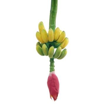 Dekozweig Bananenbüschel THYLANE mit Blüte, gelb-pink