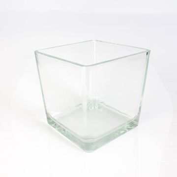 Blumentopf aus Glas KIM EARTH, klar, 18x17,5x17,5cm