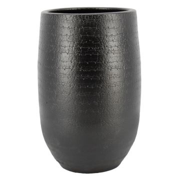 Vase Keramik DEIRA mit Maserung, schwarz-matt, 50cm, Ø29cm