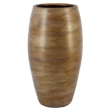 Vase HELVET aus Keramik, mit Maserung, gold-grau, 35cm, Ø18cm