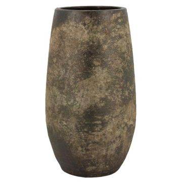 Pflanzvase Keramik AROON mit Maserung, antikgrün, 40cm, Ø22cm