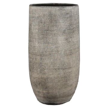 Deko Vase AGAPE, Keramik, mit Maserung, betongrau, 40cm, Ø26cm