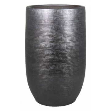 Deko Vase AGAPE, Keramik, mit Maserung, schwarz, 50cm, Ø32cm