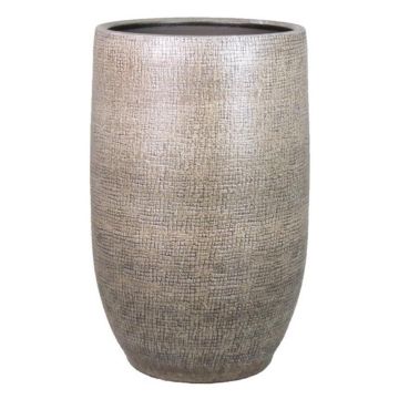 Deko Vase AGAPE, Keramik, mit Maserung, weiß-braun, 50cm, Ø32cm