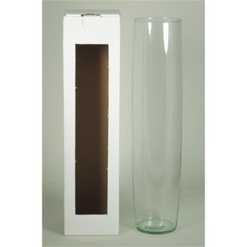 Blumenvase MANRESA, Glas, transparent, 50cm, Ø11,5cm