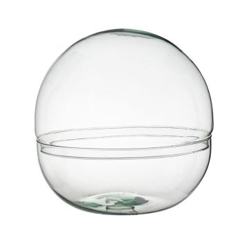 Glas Sukkulenten Terrarium BRYSON, Kugel, recycelt, transparent, 27,5cm, Ø27,5cm