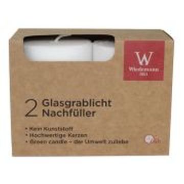 Glasgrablicht Nachfüller SELENIA, 2 Stück, weiß, 8,5cm, Ø5,7cm, 44h