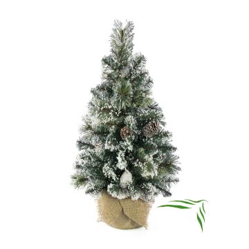 Kunst Christbaum RIGA, Jutesack, mit Zapfen, weiß, 90cm, Ø50cm