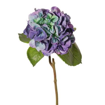 Kunststoff Hortensie CHIDORI, lila-blau-grün, 60cm, Ø20cm